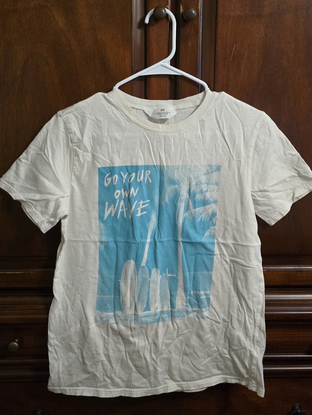H&M Kid's Cream Graphic Tee - Go Your Own Wave